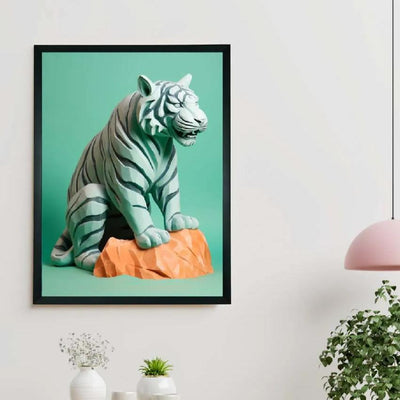 Winter Tiger Canvas Artisan Wall Painting