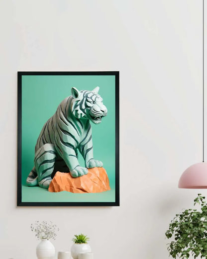 Winter Tiger Canvas Artisan Wall Painting