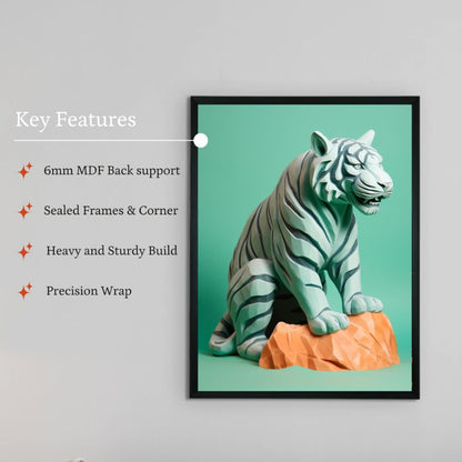 Winter Tiger Canvas Artisan Wall Painting