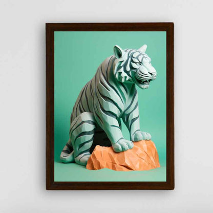 Winter Tiger Canvas Artisan Wall Painting