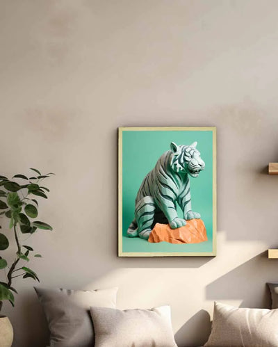 Winter Tiger Canvas Artisan Wall Painting