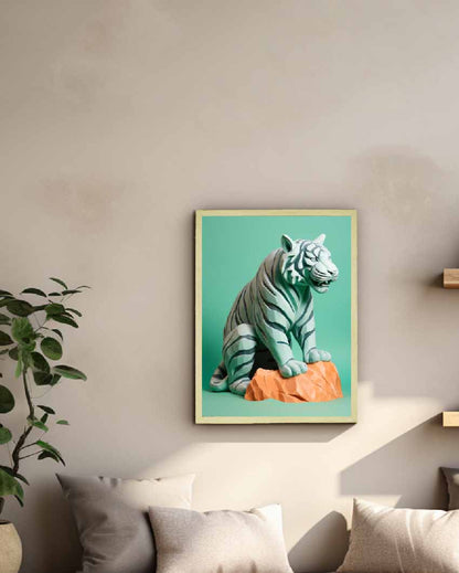 Winter Tiger Canvas Artisan Wall Painting