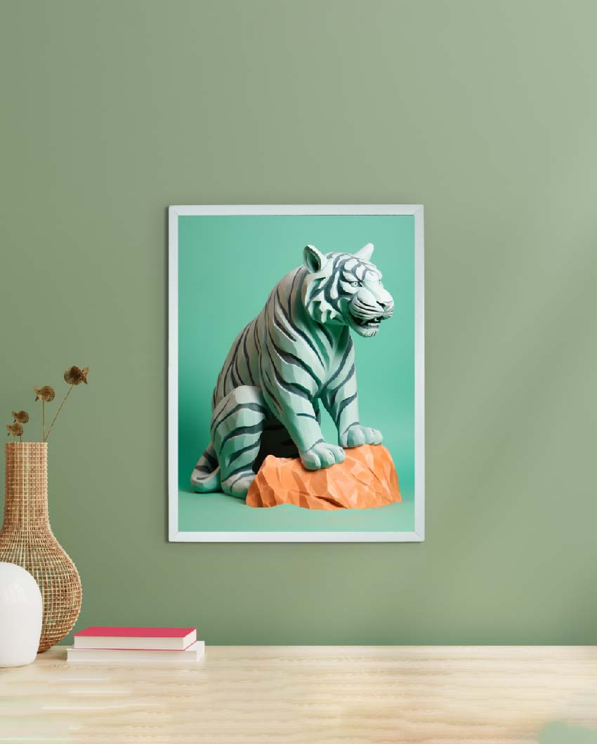 Winter Tiger Canvas Artisan Wall Painting