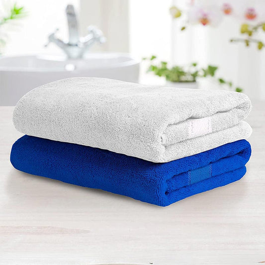 Royal Blue & White  Bath Towel  | Set Of 2 Default Title