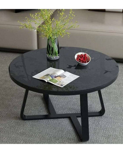 Black Round Marble Center Table | 27 x 27 x 18 inches