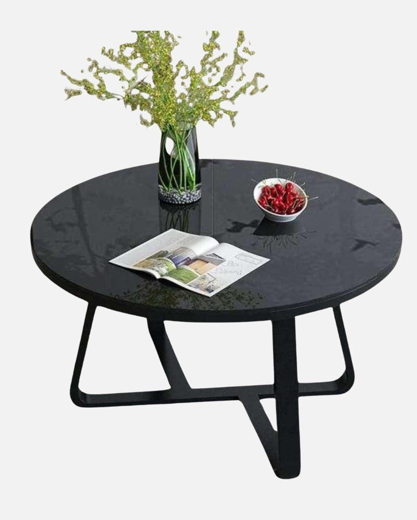 Black Round Marble Center Table | 27 x 27 x 18 inches