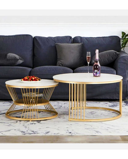 Gold Marble Coffee Table | Pack of 2