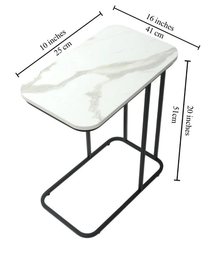 Black & White Modern Side Table | 10 x 16 x 20 inches