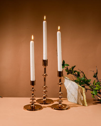 Radiance Metal Pillar Candle Stands | Set Of 3