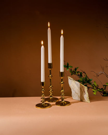 Radiance Metal Pillar Candle Stands | Set Of 3