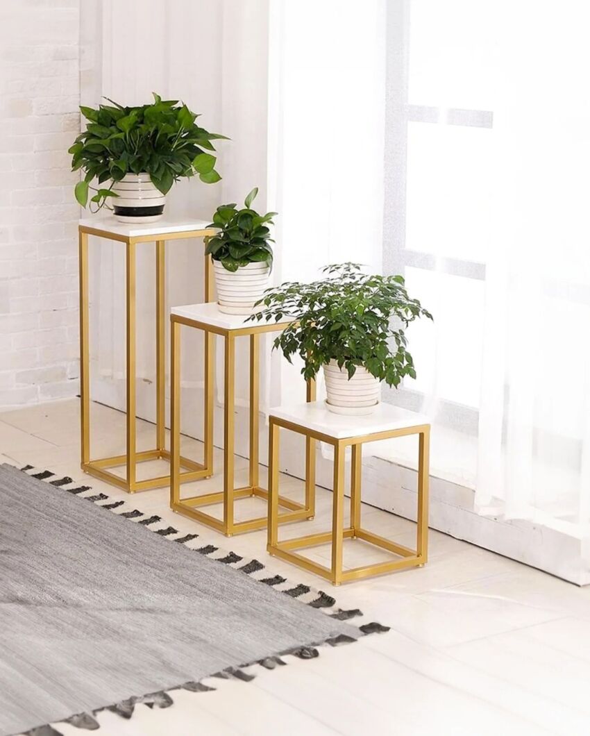 Minimalist Design Golden Table | Pack of 3