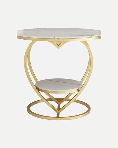 White & Gold Marble Coffee Table | 18 x 18 x 20 inches