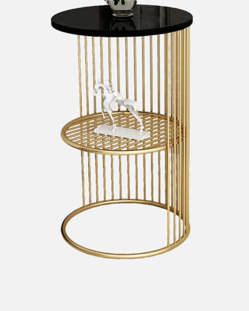 Black & Gold Designer Side Table | 12 x 12 x 24 inches