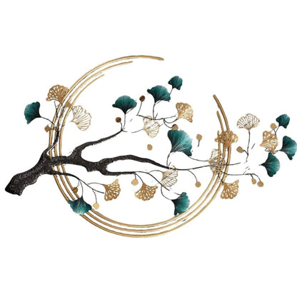 Multicolor Half Moon Tree Metal Wall Art | 48 x 3 x 24  inches