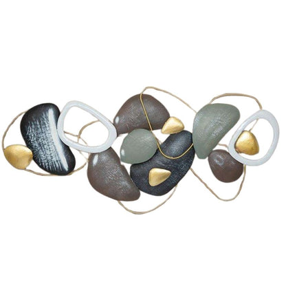 Multicolor Stone Metal Wall Art | 52 x 3 x 24  inches