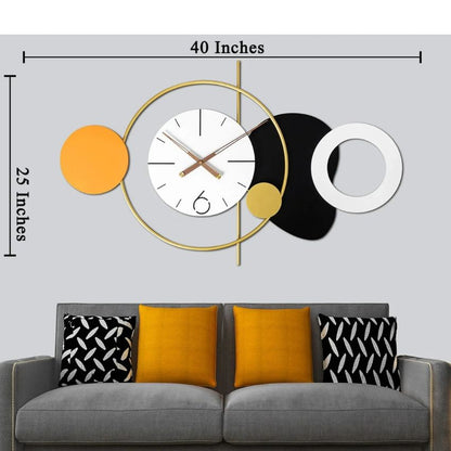 Designer Multicolor Metal Wall Art Clock | 40 x 3 x 25  inches