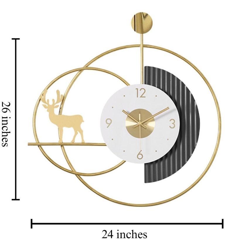 Need to Variation Listing | Multicolor Deer Metal Wall Clock | 26 x 3 x 24  inches