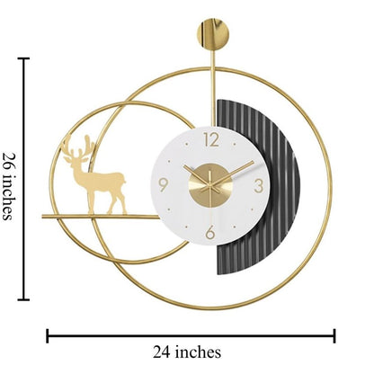 Need to Variation Listing | Multicolor Deer Metal Wall Clock | 26 x 3 x 24  inches