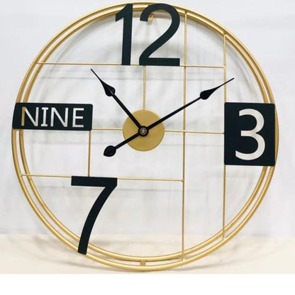 Modern Gold Metal Wall Clock | 24 x 3 x 24  inches