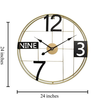 Modern Gold Metal Wall Clock | 24 x 3 x 24  inches