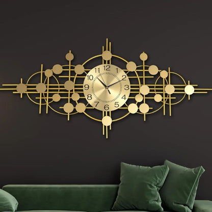 Gold Metal Wall Art Clock | 48 x 3 x 20  inches