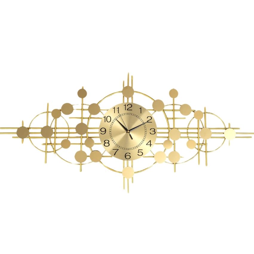 Gold Metal Wall Art Clock | 48 x 3 x 20  inches