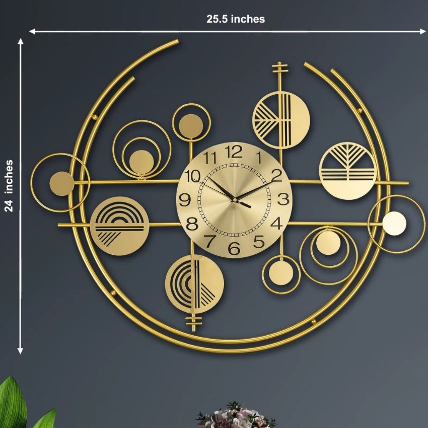 Golden Encirc LED Metal Wall Clock | 24 x 3 x 24  inches