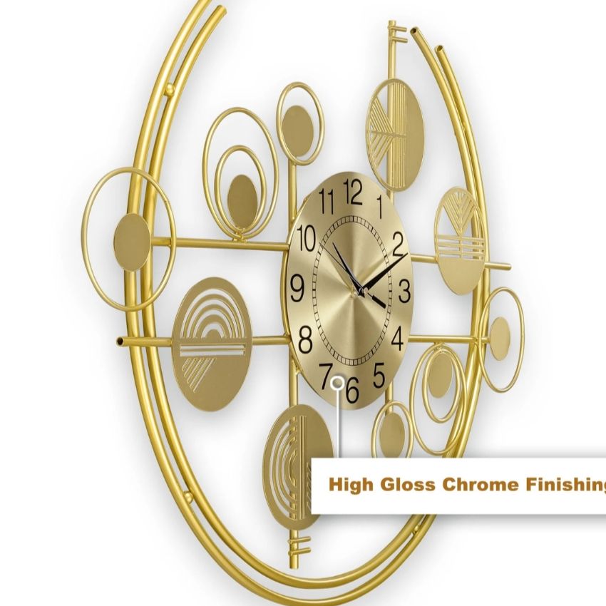 Golden Encirc LED Metal Wall Clock | 24 x 3 x 24  inches