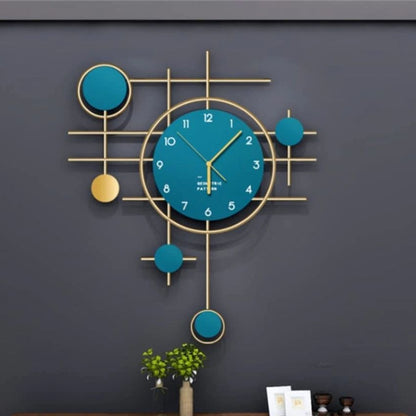 Blue Metallic Wall Clock | 30 x 3 x 26  inches