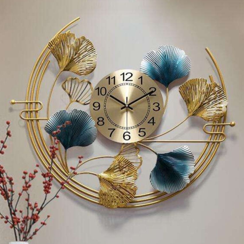 Multicolor Half Moon Metal Wall Clock | 30 x 3 x 30  inches