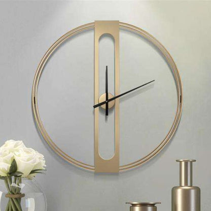 Gold Central Round Wall Clock | 24 x 3 x 24  inches