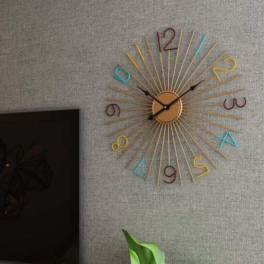 Multicolor Decorative Metal Wall Clock | 24 x 3 x 24  inches