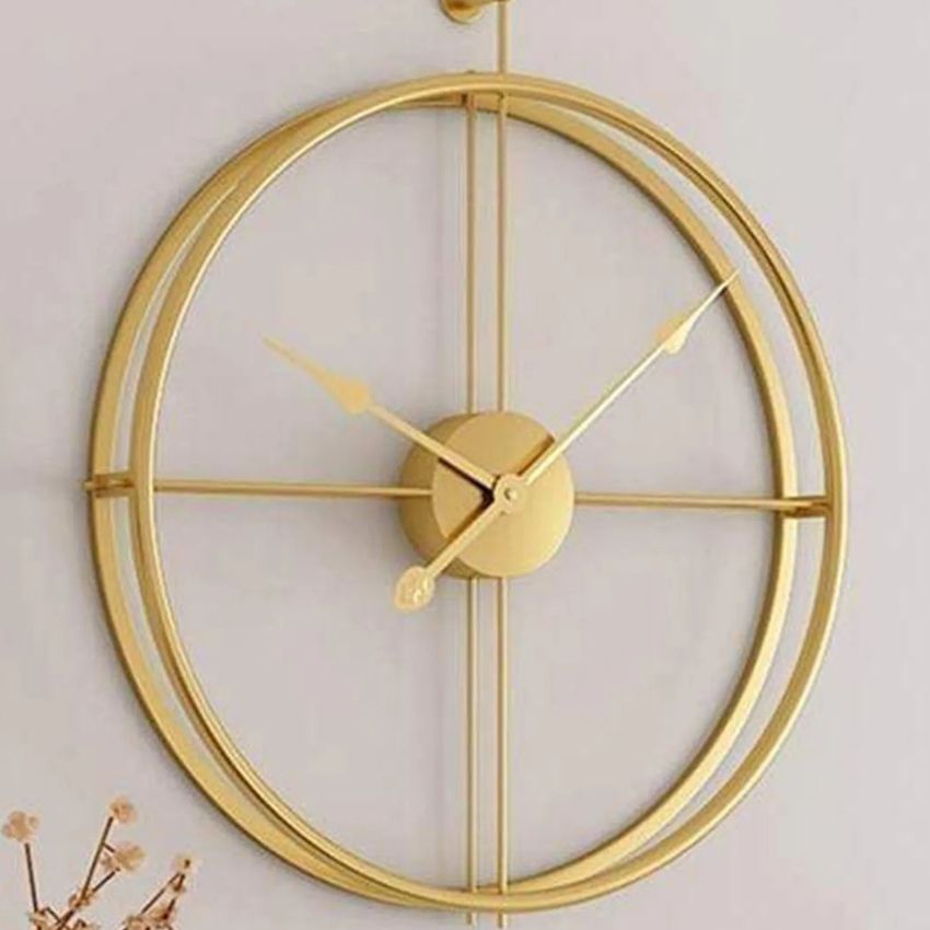 Gold Round Metal Wall Clock | 24 x 3 x 24  inches