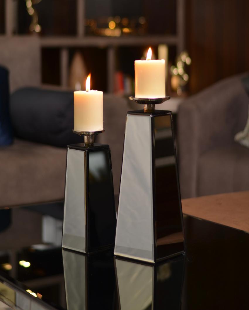 Royal Mirror Glass Candle Stand | Single
