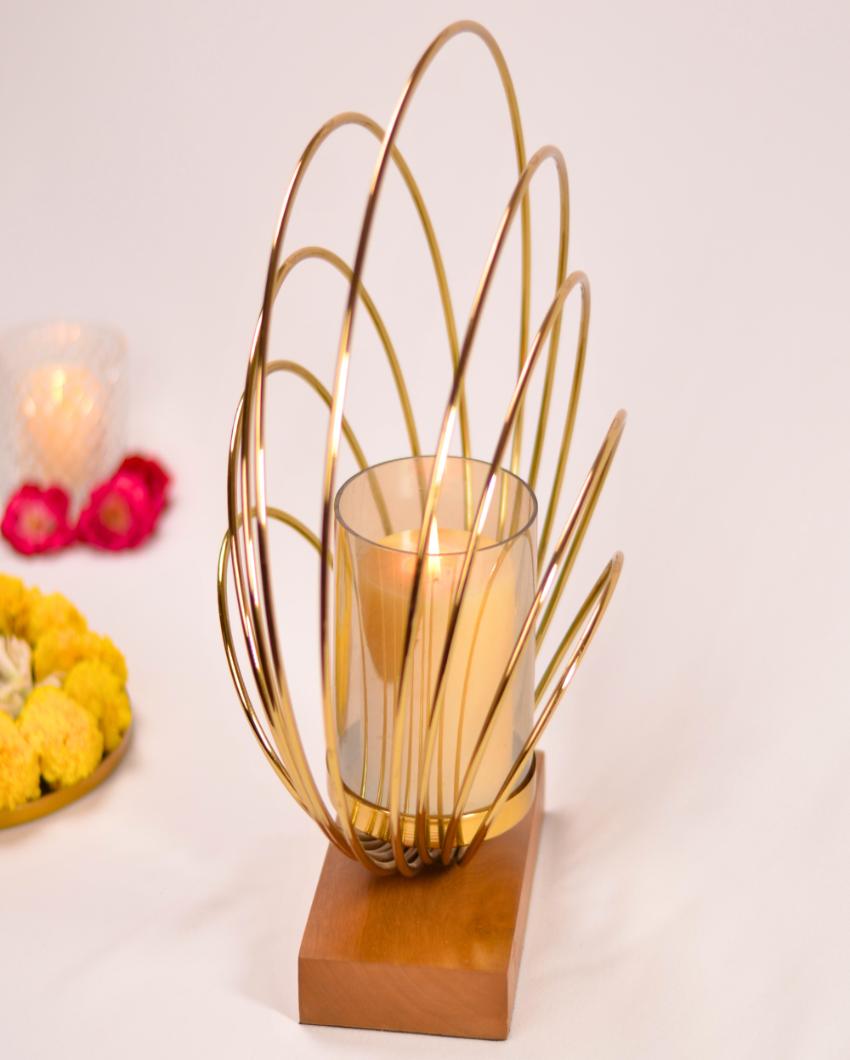 Royal Ring Candle Stand with Glass Holder | 5 x 3.5 x 6 inches