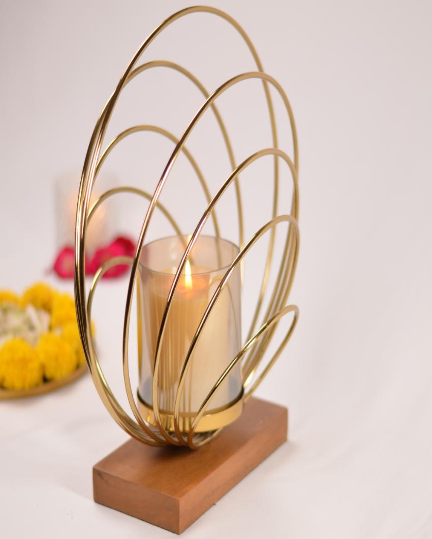 Royal Ring Candle Stand with Glass Holder | 5 x 3.5 x 6 inches