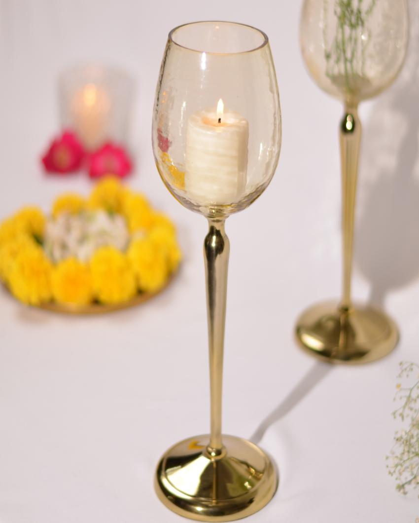 Enhance Translucent Glass Candle Holder | 3 x 13 inches