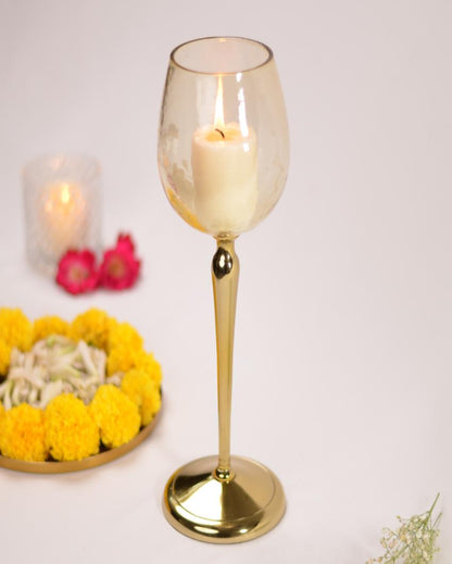 Enhance Translucent Glass Candle Holder | 3 x 13 inches