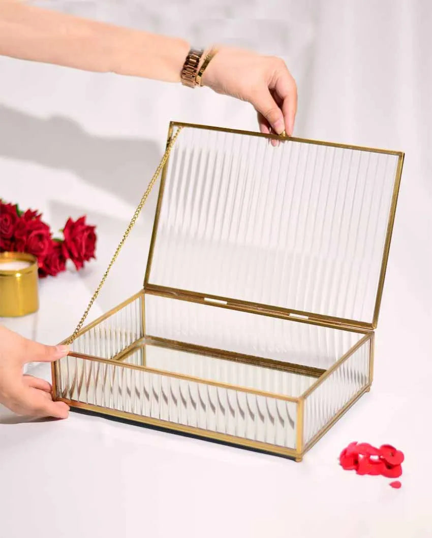 Stationery Fluted Glass Multipurpose Box Organizer