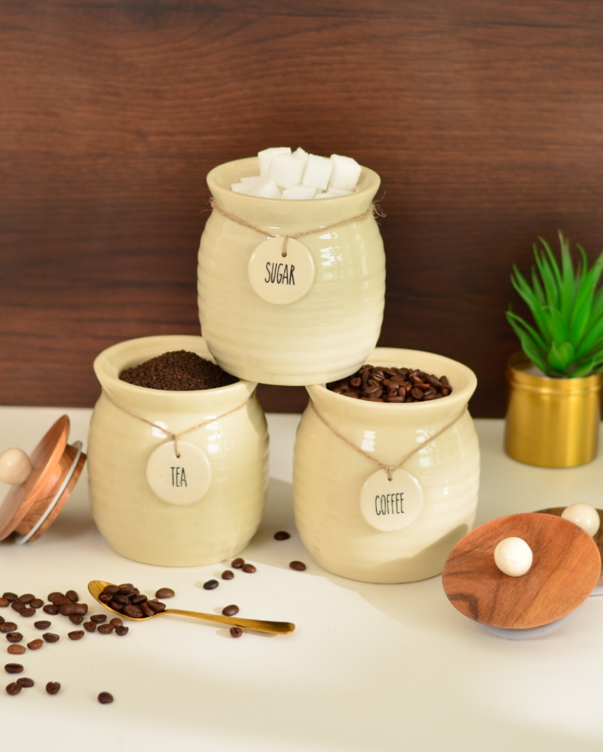 Samio Tea Coffee Sugar Canisters with Spoon