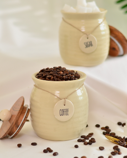 Samio Tea Coffee Sugar Canisters with Spoon