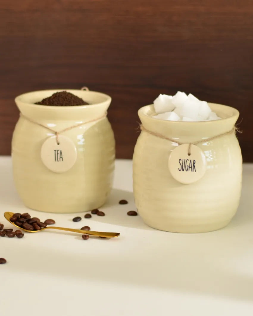 Samio Tea Coffee Sugar Canisters with Spoon