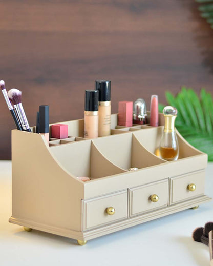 Wooden Makeup and Multi-Functional Organizer | 15 x 8 x 7 inches