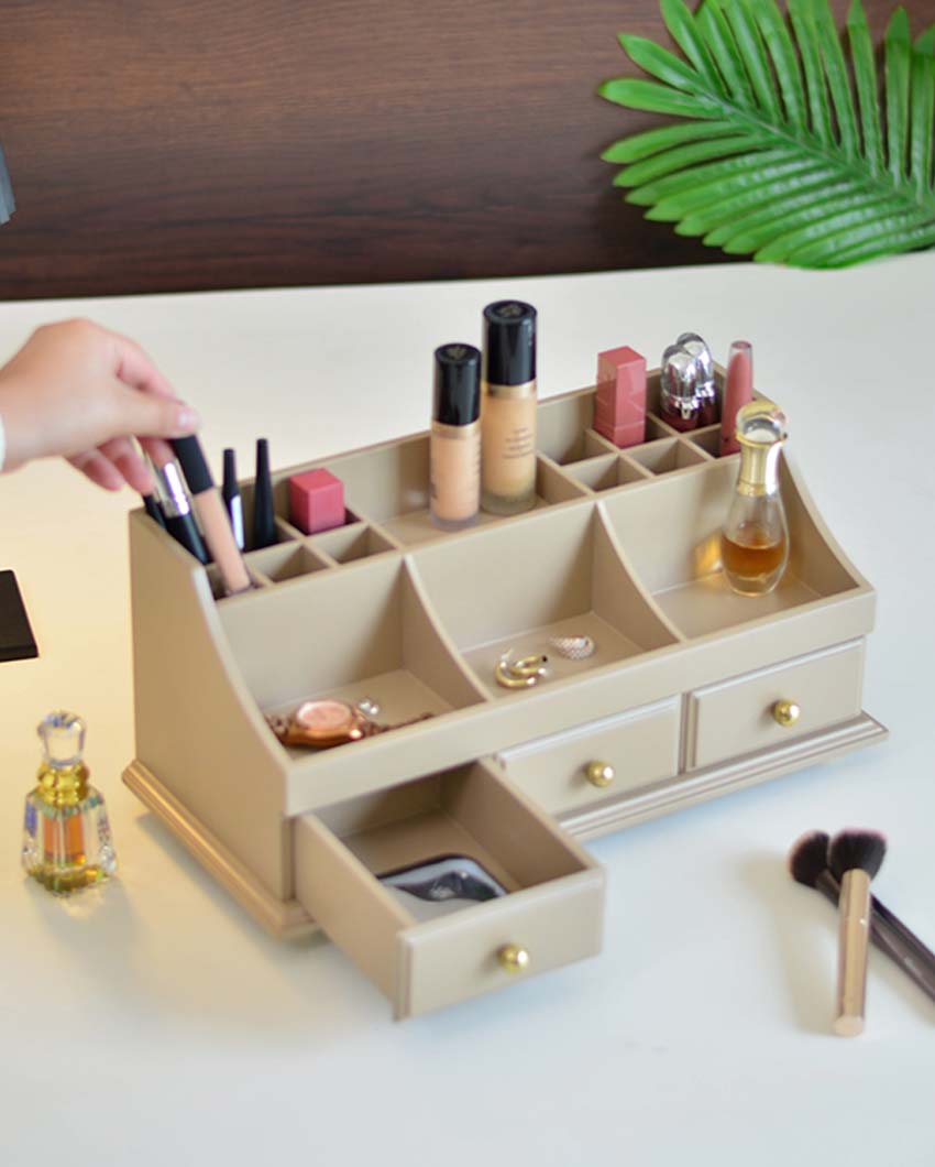 Wooden Makeup and Multi-Functional Organizer | 15 x 8 x 7 inches