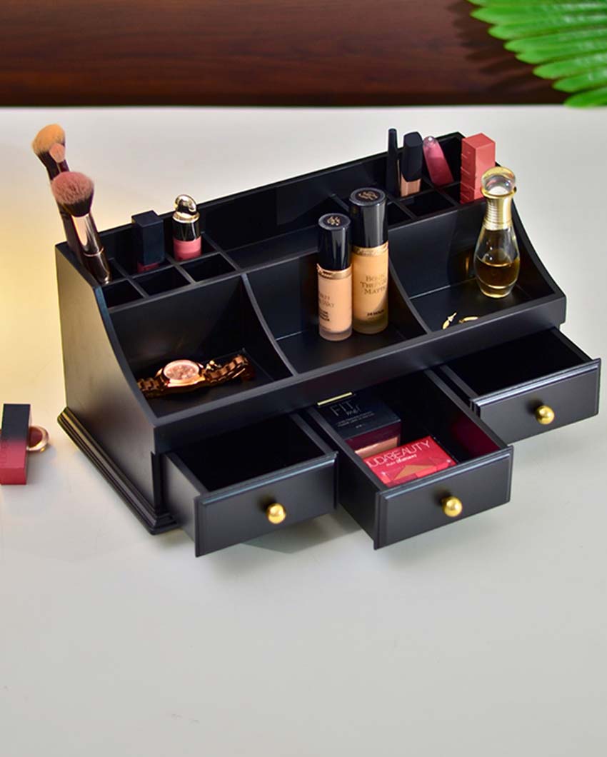 Versatile Wooden Makeup Organizer | 15 x 8 x 7 inches