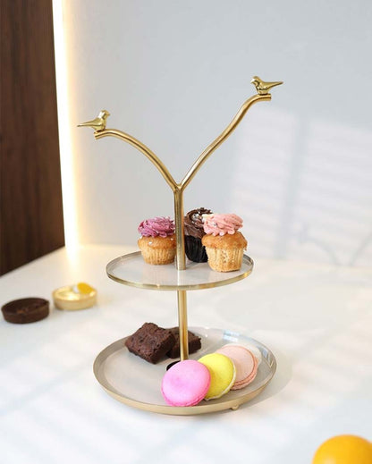 Elegant Two-Tier Iron Cake Stand | 10 x 16 inches