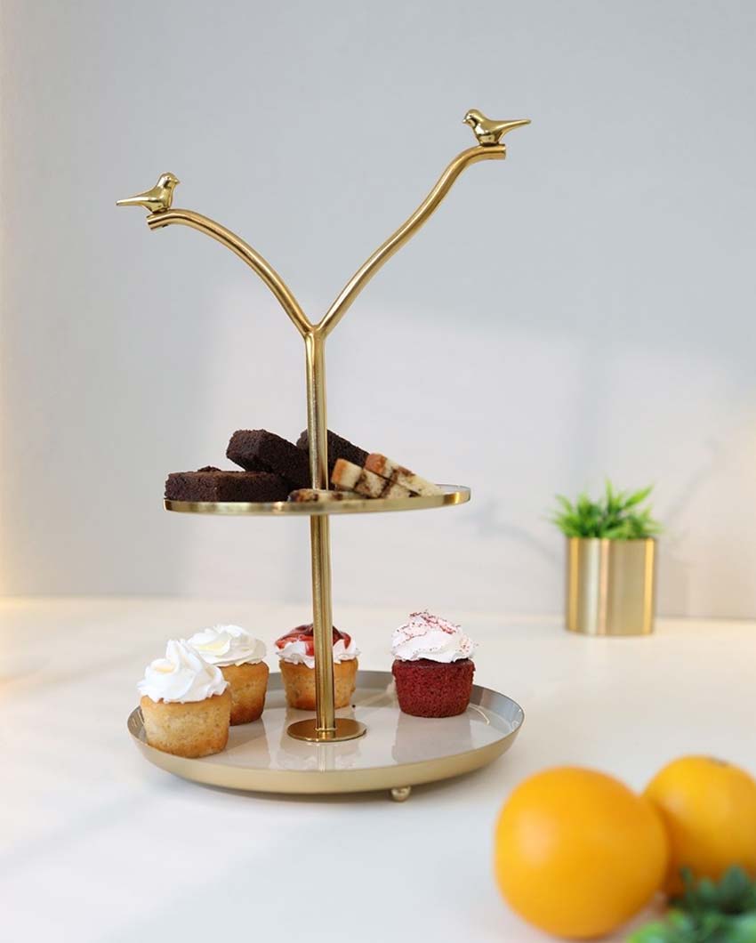 Elegant Two-Tier Iron Cake Stand | 10 x 16 inches