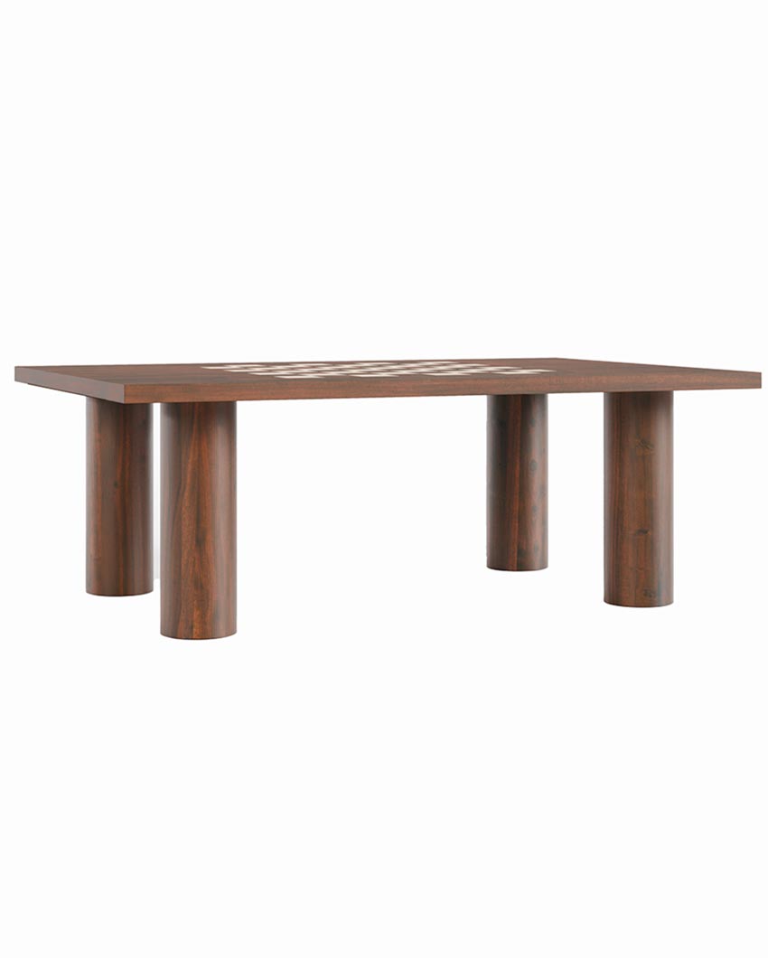 Modern Brown Chess Coffee Table | 47 x 32 x 17 inches