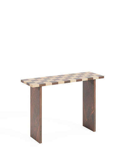 Charming Brown Chess Console Table | 43 x 14 x 30 inches