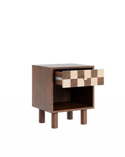 Charming Brown Chess Bedside Drawer | 18 x 16 x 22 inches